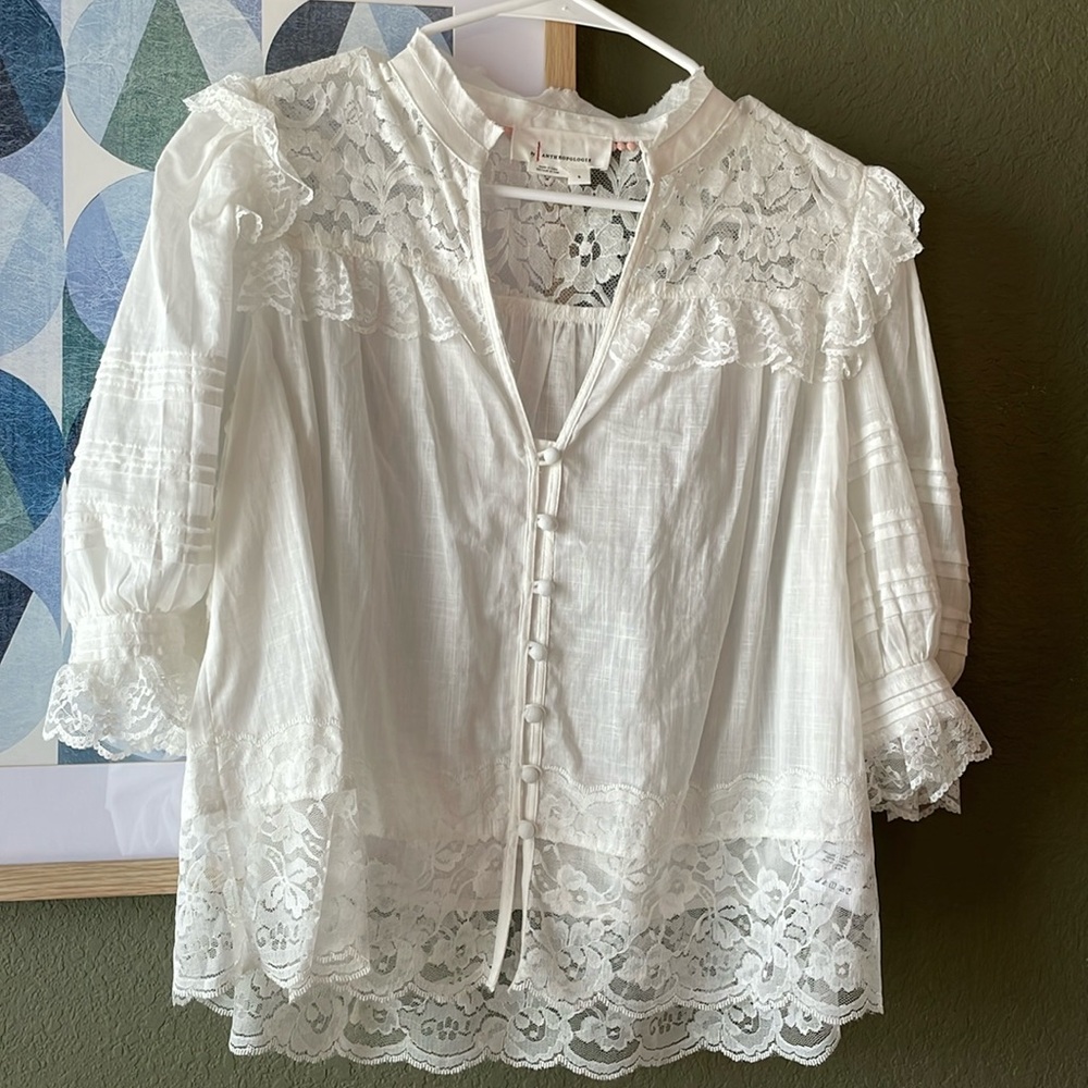 Anthropologie blouse in white, small